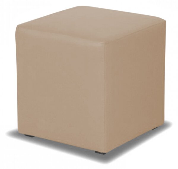 Taburet CUBE látka (33 x 33) cm – měkká PUR pěna pro pohodlné sezení béžová