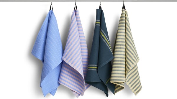 Utěrka z organické bavlny Canteen Sky blue / Light Pink Stripe