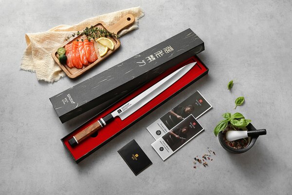 XinZuo Nůž Sashimi F3S 300 mm