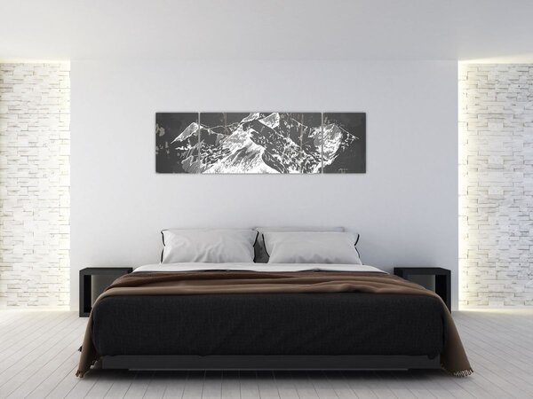 Obraz - Ilustrace hor (170x50 cm)