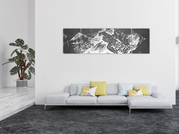 Obraz - Ilustrace hor (170x50 cm)