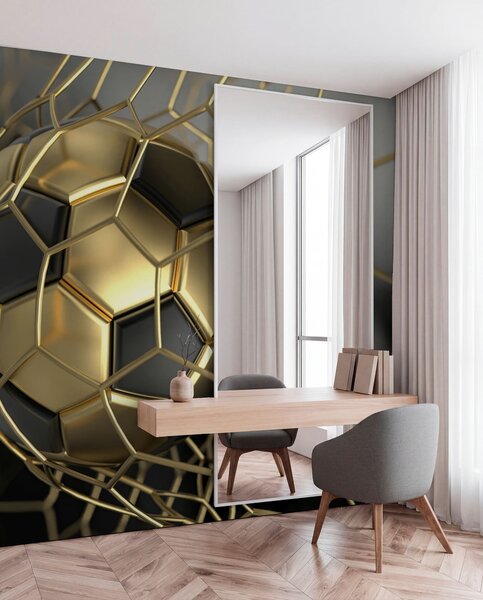 Fototapety Fotbalový míč v brance, Fototapety dětské, Fototapety pro chlapce, u73010d3 : uwalls.cz