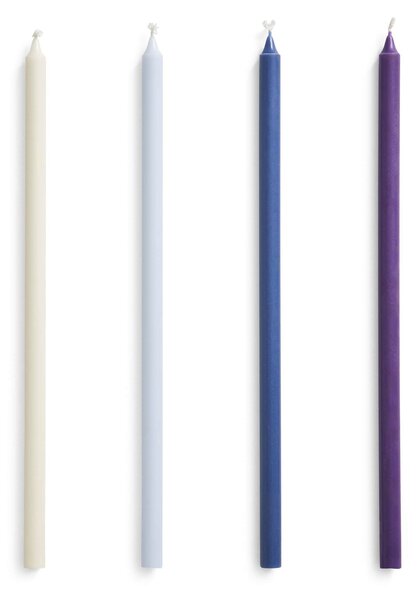 Svíčky Slim Purple / Blue Ø 1,2 cm – set 4 ks