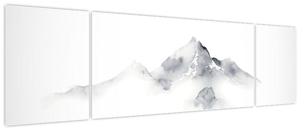 Obraz - Inkoustová malba hor (170x50 cm)