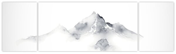 Obraz - Inkoustová malba hor (170x50 cm)