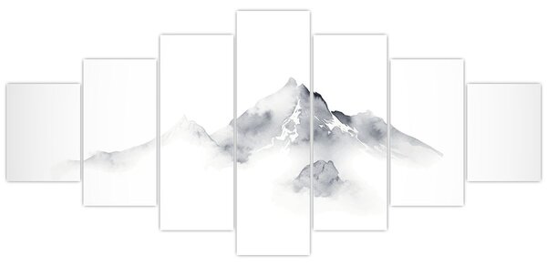 Obraz - Inkoustová malba hor (210x100 cm)