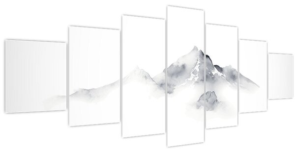 Obraz - Inkoustová malba hor (210x100 cm)