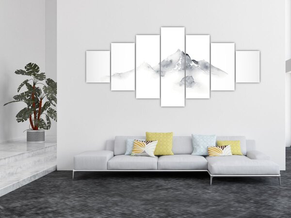 Obraz - Inkoustová malba hor (210x100 cm)