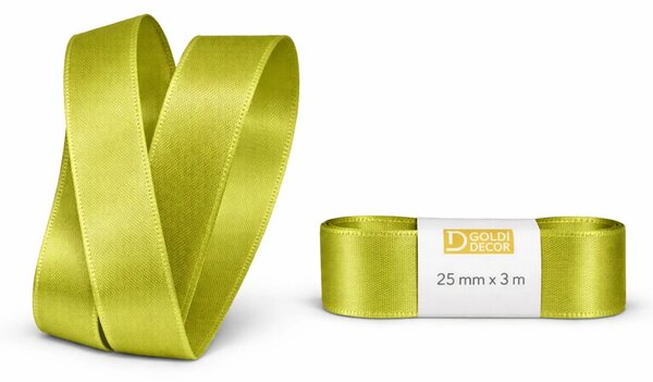 Stuha taftová Olive green olivově zelená 25mm x 3m (7,-Kč/m)