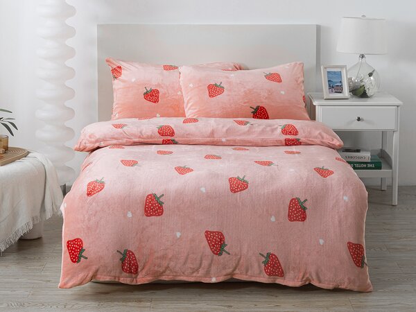 XPOSE® Mikroplyšové povlečení STRAWBERRY Exclusive