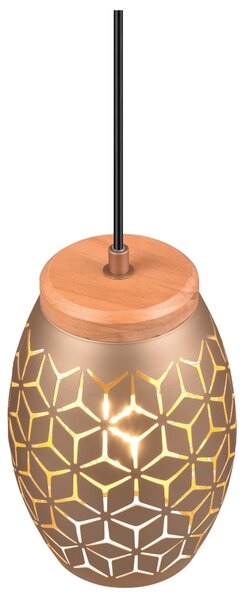 Závěsné svítidlo BIDAR 2 černá/coffee/světlé dřevo