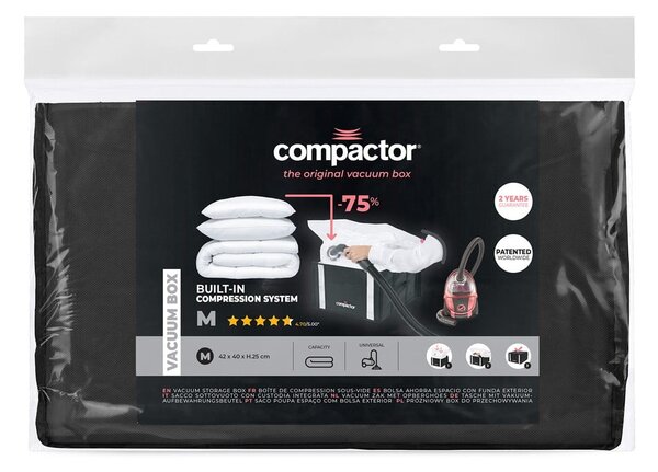 Černý úložný box na oblečení Compactor XXL Black Edition 3D Medium, 125 l