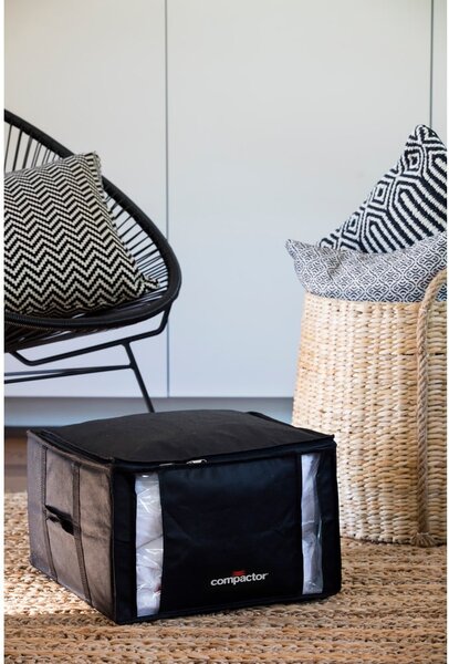 Černý úložný box na oblečení Compactor XXL Black Edition 3D Medium, 125 l