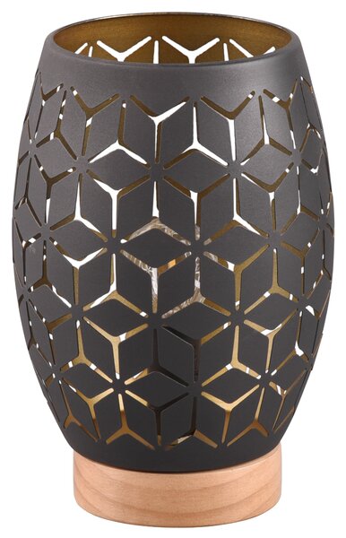Stolní lampa BIDAR 1 černá/zlatá/světlé dřevo