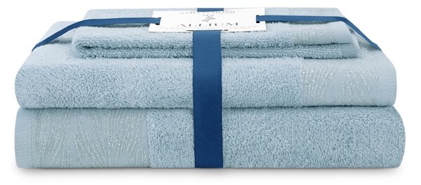 AmeliaHome Sada 3 ks ručníků ALLIUM klasický styl světle modrá