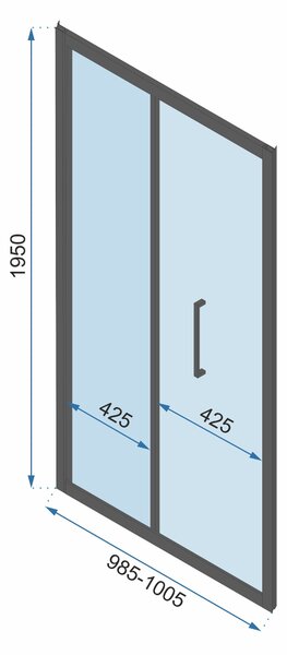 Rea Rapid Swing, 3-stěnový sprchový kout 100 (dveře) x 100 (stěna) x 100 (stěna) x 195 cm, 6mm čiré sklo, zlatý lesklý profil, KPL-09400