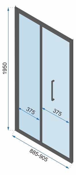 Rea Rapid Swing, 3-stěnový sprchový kout 100 (dveře) x 100 (stěna) x 100 (stěna) x 195 cm, 6mm čiré sklo, zlatý lesklý profil, KPL-09400