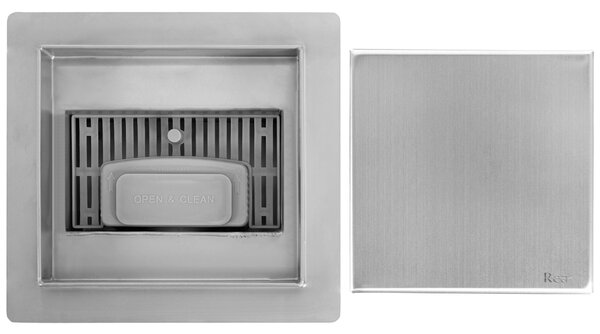 Odtokový žlab REA NEO 150x150 Nickel Brush