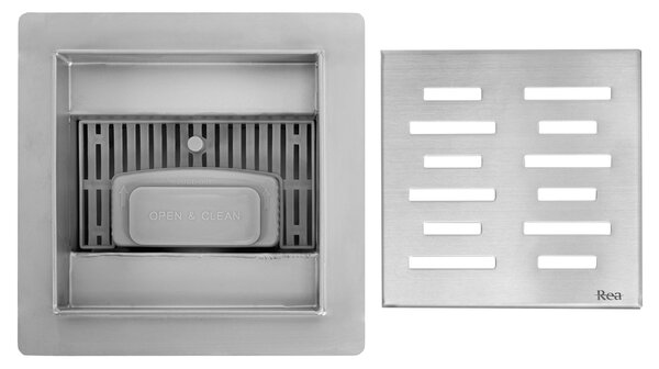Odtokový žlab REA LINE Nickel Brush 12x12