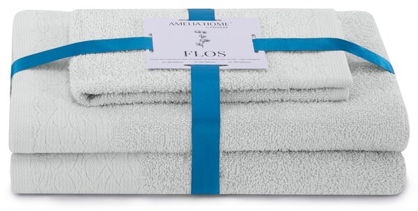 AmeliaHome Sada 3 ks ručníků FLOSS klasický styl šedá