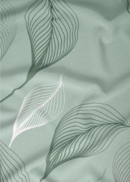Povlečení LEAFY mintová, 70x90 a 140x200 cm