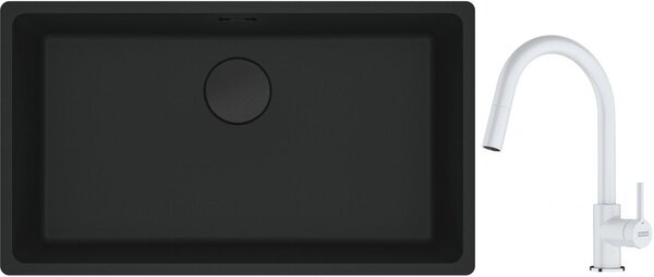 Sada granitový dřez Franke Maris 125.0697.757, kuchyňská baterie Franke Lina 115.0626.081