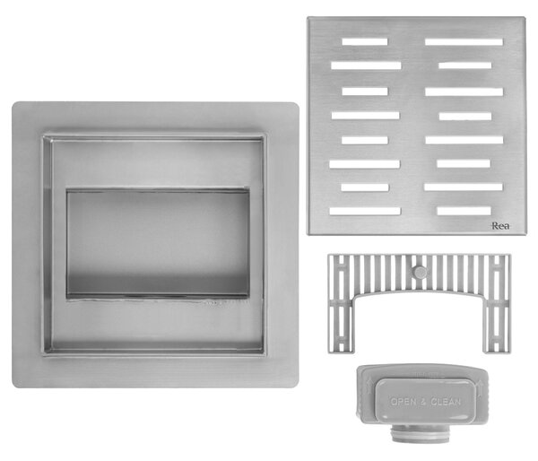 Odtokový žlab REA LINE 150x150 Nickel Brush
