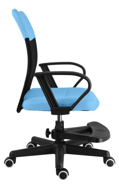 Dětská židle Neoseat MONKEY s podnoží — látka, černá / světle modrá