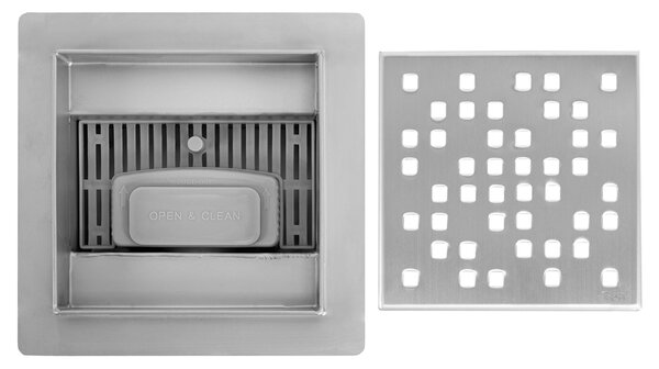 Odtokový žlab REA DOTS Nickel Brush 12x12