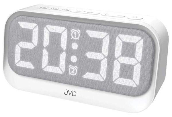 JVD Digitální budík do sítě s LED podsvícením a nočním světlem JVD SB3225 (duální světlo i s lampičkou, USB napájení)
