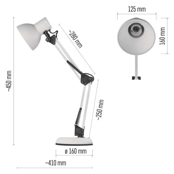 Stolní lampa LUCAS bílá