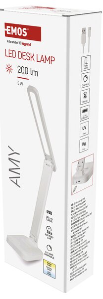 Stolní LED lampa AMY bílá