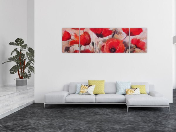 Obraz - Vlčí máky (170x50 cm)