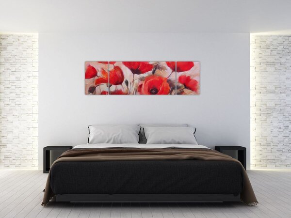 Obraz - Vlčí máky (170x50 cm)