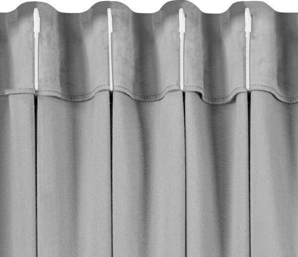 Filumi Závěs Homede Vila s řasící páskou Flex 9,5 cm a dvojitým záhybem šedý, velikost 135x225