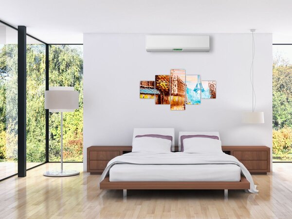 Obraz - Deštivého počasí a Eiffelovvy věže (125x70 cm)