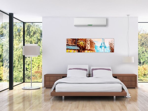Obraz - Deštivého počasí a Eiffelovvy věže (170x50 cm)