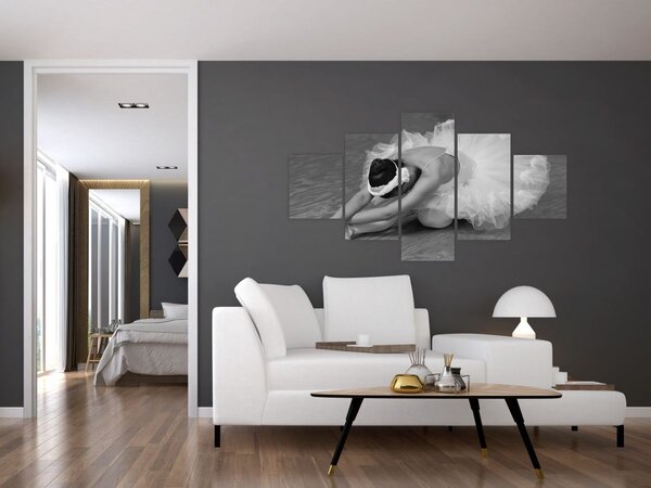 Obraz - Baletka, černobílá (125x70 cm)