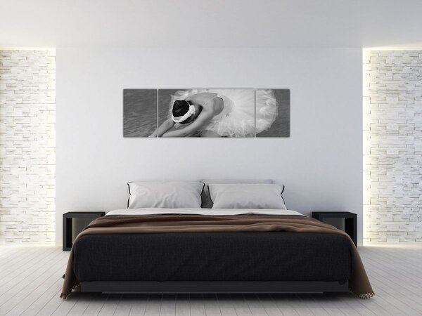 Obraz - Baletka, černobílá (170x50 cm)