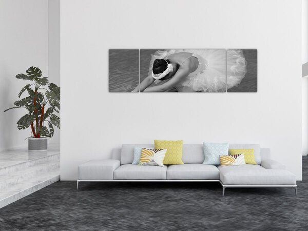 Obraz - Baletka, černobílá (170x50 cm)