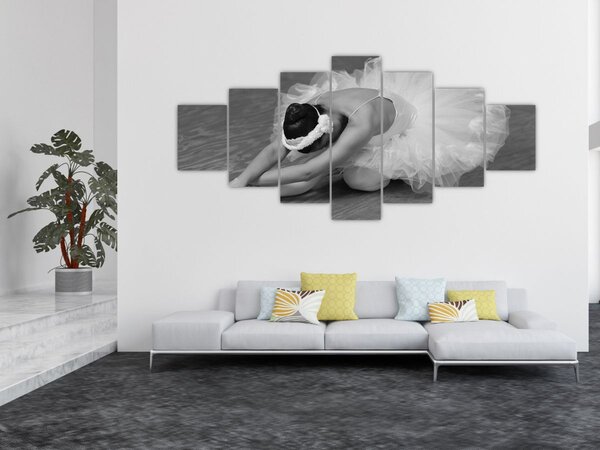 Obraz - Baletka, černobílá (210x100 cm)