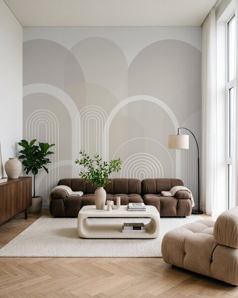 Fototapety Geometrické oblouky boho, Fototapety abstraktní, w02935v1 : uwalls.cz
