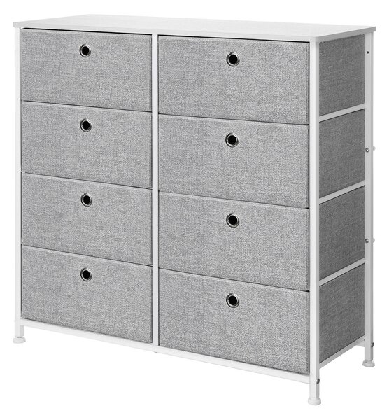 KOMODA, bílá, světle šedá, 80/81,5/30 cm Boxxx - Šuplíkové komody, Online Only