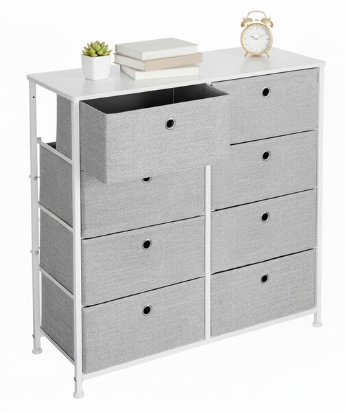 KOMODA, bílá, světle šedá, 80/81,5/30 cm Boxxx - Šuplíkové komody, Online Only