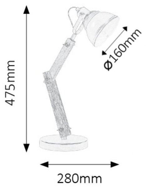Stolní lampa AKSEL antracitová/buk
