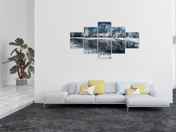 Obraz - Zamrzlá krajina (125x70 cm)