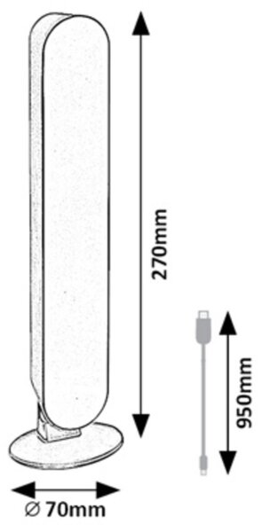 Stolní LED RGB lampa PARKER černá/bílá