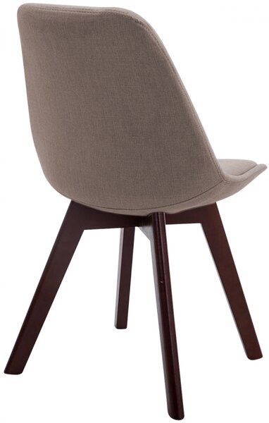 Židle Borne V2 látka (SET 4 ks) , dřevené nohy ořech - Šedo-hnědá (Taupe)