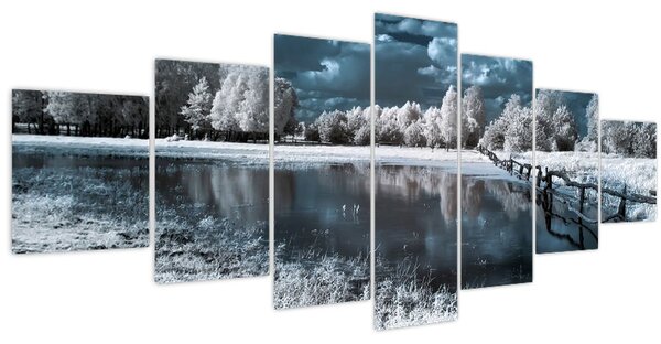 Obraz - Zamrzlá krajina (210x100 cm)
