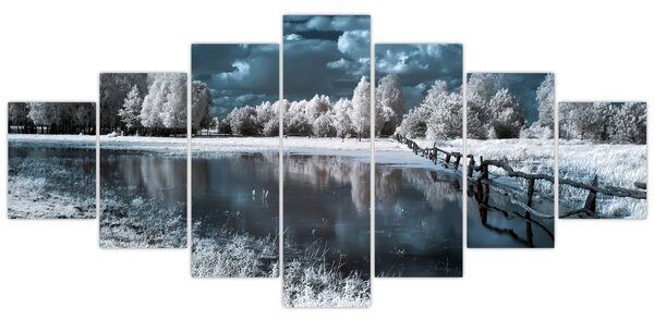 Obraz - Zamrzlá krajina (210x100 cm)